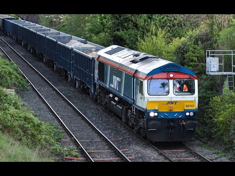 GBRf Class 66 No. 66747 on 6H33 Bescot Down Side - Hindlow on 26.04.22 - HD