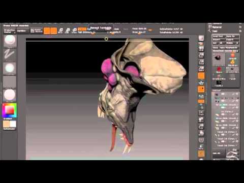 Cartooned Cloverfield Monster ZBrush 4 Turntable