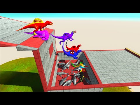 WHO CAN JUMP OVER THE SHARK POOL - Animal Revolt Battle Simulator
