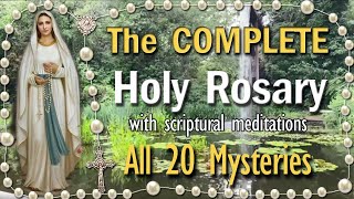 🌹20 Mysteries of the Holy Rosary COMPLETE with All Decades, Scenic, Relaxing Pond, Scriptural