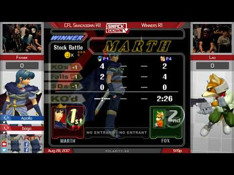 CFL Smackdown 141 Melee - Father (Marth) vs Lad (Fox) - Winners