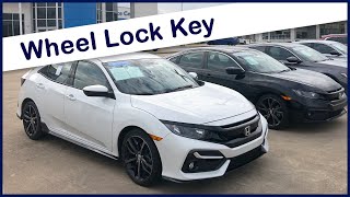 2016-2021 Honda Civic Hatchback Wheel Lock Key Location