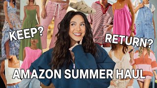 HUGE AMAZON SPRING & SUMMER FASHION TRY-ON HAUL! SUMMER DRESSES, FREE PEOPLE DUPES | 2025