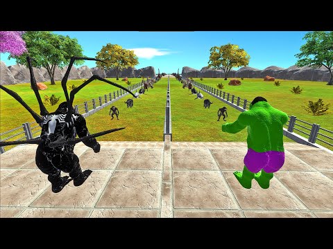 HULK vs VENOM - Who is Faster and Stronger? - Animal Revolt Battle Simulator ARBS