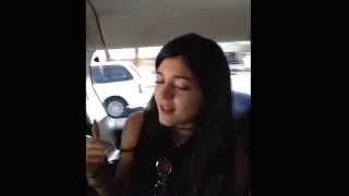 Camera shy Kylie Jenner singing!