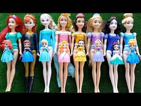 ASMR Most Popular Disney Princess Mattel Dolls   lots of colorful rainbow Dresses   unpacking toys