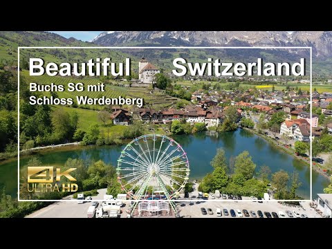 Buchs / Werdenberg von oben 4K Drohne Switzerland