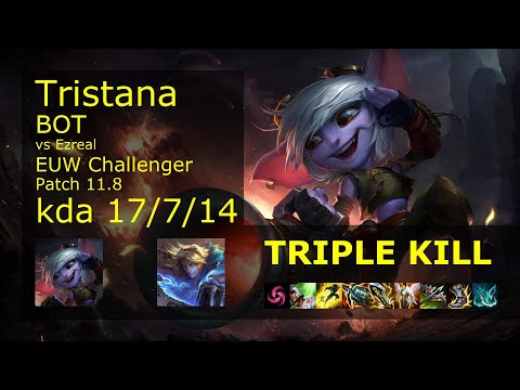 Tristana ADC vs Ezreal - EUW Challenger 17/7/14 Patch 11.8 Gameplay