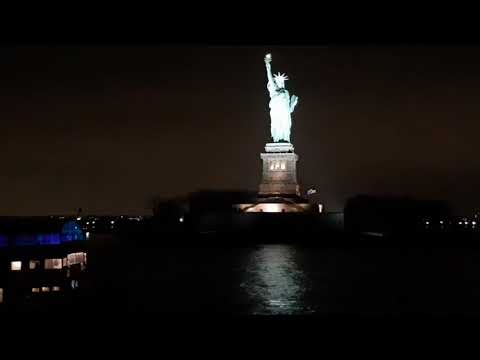 Statue of liberty at night