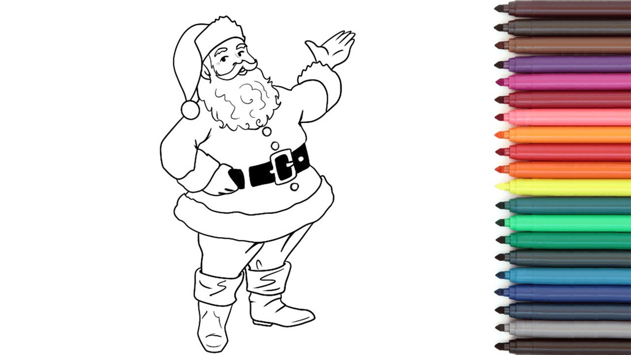 Christmas Coloring Page, How to Draw a Santa Claus Coloring Page