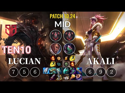 SB Ten10 Lucian vs Akali Mid - KR Patch 10.24