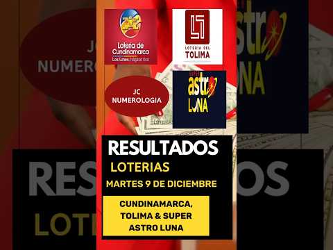 RESULTADOS LOTERÍAS HOY 🤑 Cundinamarca + Tolima + Astro Luna 🌙 | martes 9 de Diciembre del 2025