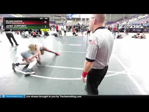 195 Lbs Cons. Round 3 - Elijah Mathis, Bobcat Wrestling Club Vs James Humphrey, Greater Heights Wr