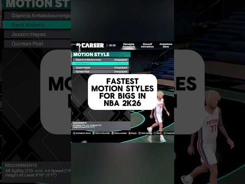 Fastest Motion Styles for Bigs in NBA 2k26