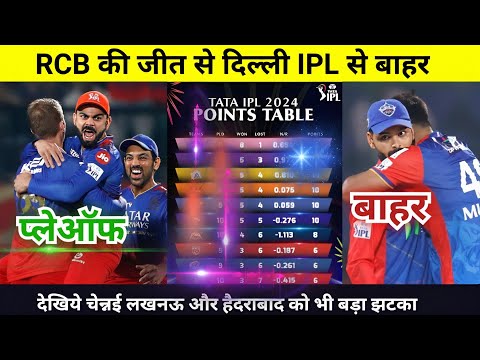 IPL Points Table 2024 Today 13 May | RCB Delhi after match points table | IPL 2024