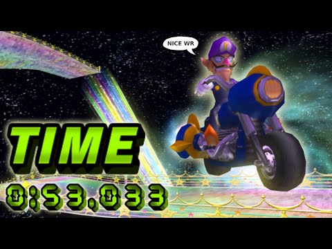 【MKWii Former WR】 Rainbow Road (Glitch) - 0:53.033