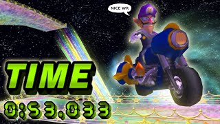 【MKWii Former WR】 Rainbow Road (Glitch) - 0:53.033
