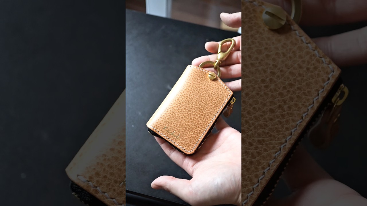 Ｌ字ファスナーキーケース作ってみた #leathercraft #レザークラフト