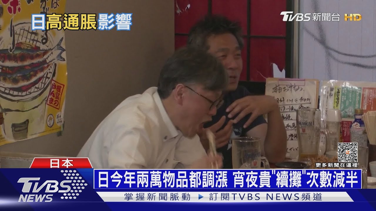 日今年兩萬物品都調漲 宵夜貴「續攤」次數減半