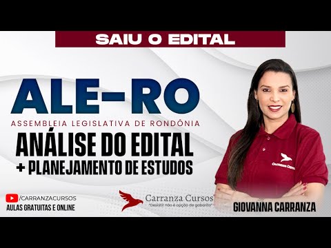 Concurso ALE-RO 2025  Análise do Edital + Planejamento de Estudos | Aula Completa