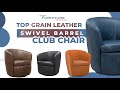 Top Grain Leather Swivel Barrel Club Chair - Barolo Chair by Parker Living in multiple colors