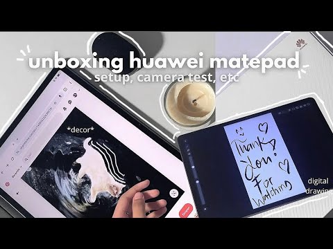 unboxing huawei matepad 11.5 ( grey )  🐚🎧 setup, camera test, etc