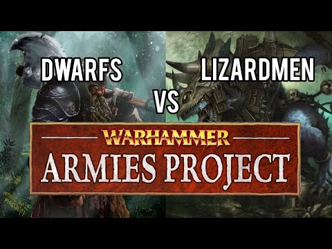 Warhammer Fantasy Battle Report DWARFS vs LIZARDMEN Warhammer Armies Project Game Day Round 1