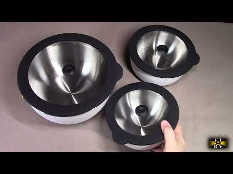 Earthmade  Microwave SAFE Stainless Steel Mixing Bowls with Tempered Glass Lids REVIEW