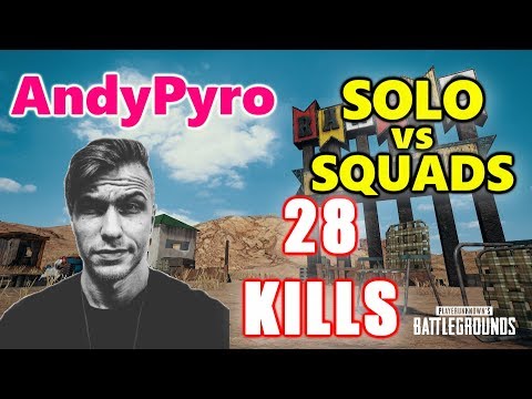 PUBG - AndyPyro - 28 KILLS - KAR98K vs SQUADS!