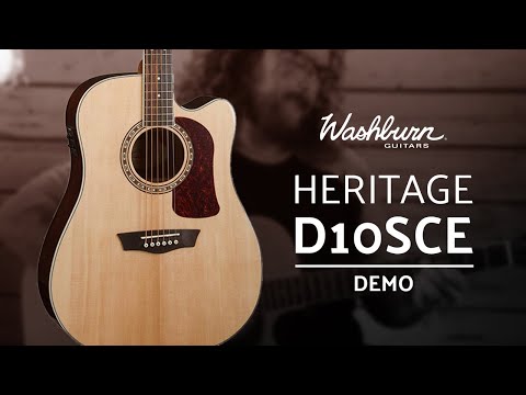 Washburn Heritage HD10SCE Dreadnought Acoustic/Electric Guitar 2019 Natural Gloss image 6
