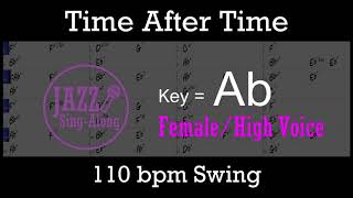Time After Time - with Intro + Lyrics in Ab (Female) - Jazz Sing-Along