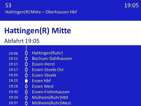 S-Bahn Rhein-Ruhr (DB) Ansagen S3 Hattingen(R)Mitte - Oberhausen Hbf