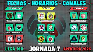 🚨 FECHAS, HORARIOS y CANALES CONFIRMADOS Jornada 7 Liga MX APERTURA 20