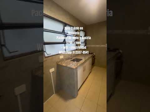 Dpto 2 Amb en Recoleta ideal estudiantes Pacheco de Melo y Austria frente al hospital Rivadavia.