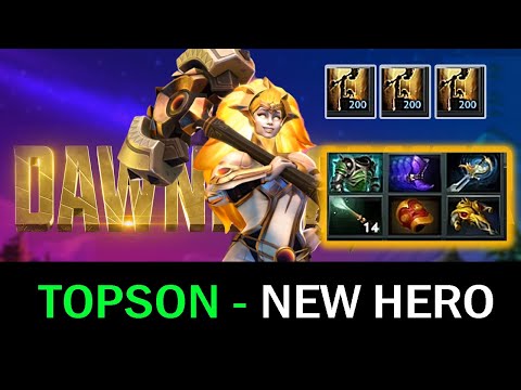 TOPSON Dawnbreaker Mid Lane  - New Hero First Try  - Dota 2 Gameplay 7. 29