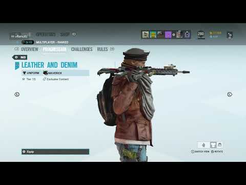 Maverick Uniform LEATHER AND DENIM  Rainbow Six Siege Battle Pass Tier 15