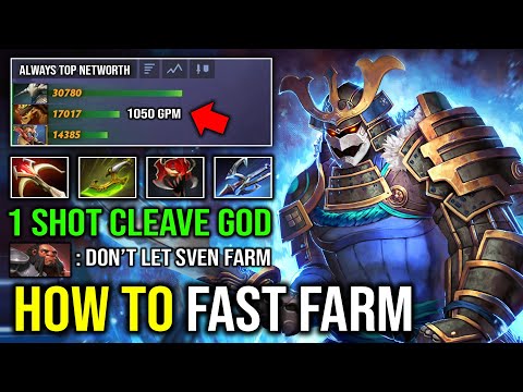 How to Super Fast Farm Sven with 1050 GPM Always Top Networth 1 Shot Cleave God Strength Dota 2