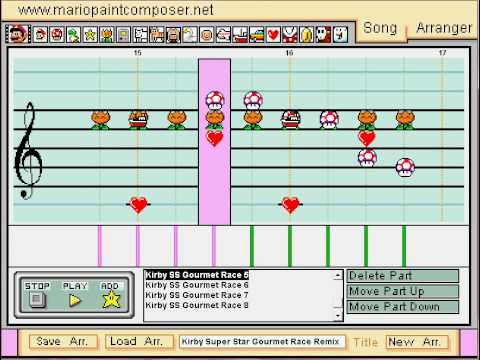 Kirby Super Star Gourmet Race Remix Mario Paint
