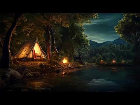 "4K Riverbank Campfire | Relaxing Fireplace & Nature Sounds | Robin Birdsong | UHD Video"