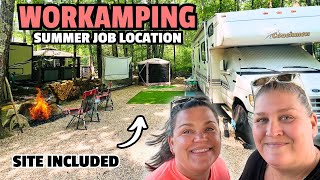 WE MADE IT TO OUR WORKAMPING JOB! SETTING UP OUR FREE WORKAMPING SITE FOR OUR SUMMER IN NEW ENGLAND