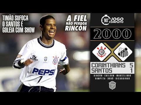 Corinthians 5x1 Santos | 2000 | Fiel chama Rincón de mercenário e timão dá show!🔥⚽