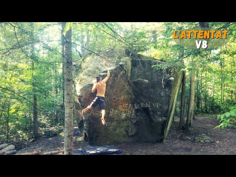 L'Attentat (V8) | Val-David Bouldering