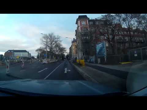 Baustelle Dresden Neustadt, Sonntags früh am Morgen, die Ampeln schlafen noch...