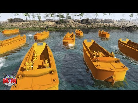 Can the Orange Army Storm this Beach ? River D-day - Army Men Of War Episode 7