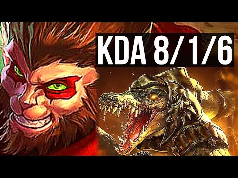 WUKONG vs RENEKTON (TOP) | 8/1/6, 2.2M mastery, 400+ games | KR Diamond | v10.24