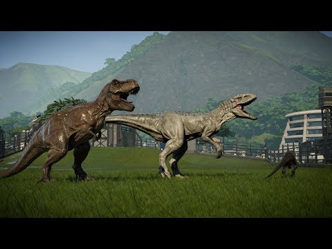 TREX vs IREX vs INDORAPTOR vs RAPTOR vs ALLOSAURUS - Jurassic World Evolution