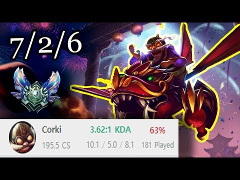 Diamond main Corki vs Vel'Koz | Patch 7.20 | Full game replay