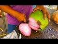 Rare Pink Coconut Ever Seen This Coconut Cutting Skills Cambodian Street Food