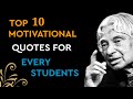 Top 10 Motivational Quotes For Students Dr APJ Abdul Kalam Quotes Whatsup Status Quotes
