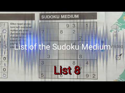 List 8 of the Sudoku Medium puzzle